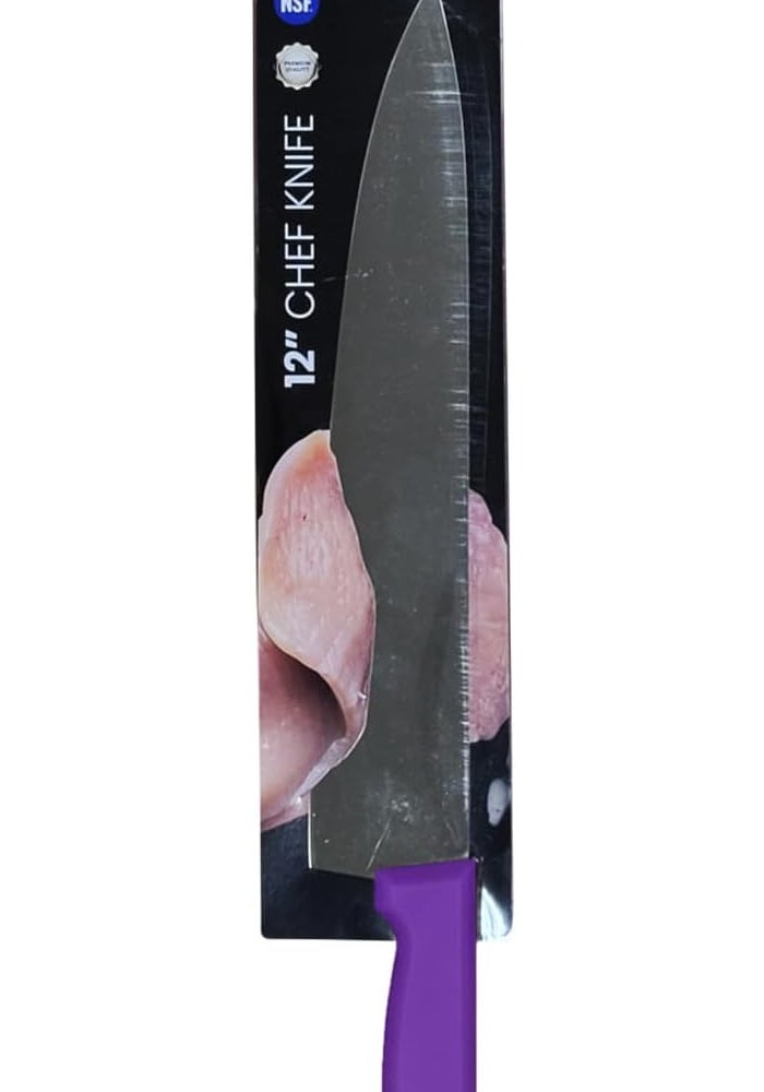 Kitchen Master 12 Inch Stainless Steel Professional Chef Knife (Purple) - Image 3